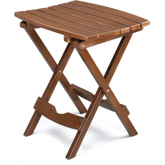 SSyao Outdoor Side Table, Small Fir Patio Table, Square Folding Frame Waterproof Space Saving for Patio Backyard Balcony Pool Porch, Weather Resistant