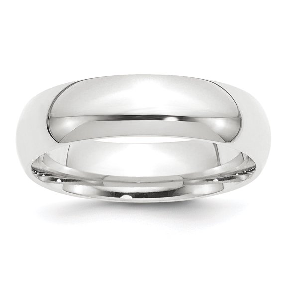 Platinum 6mm Half-Round Comfort Fit Lightweight Band Ring Size 5.5