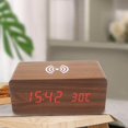 thumbnail image 4 of Reloj despertador digital BLESIY moderno LED marrón, 4 of 7