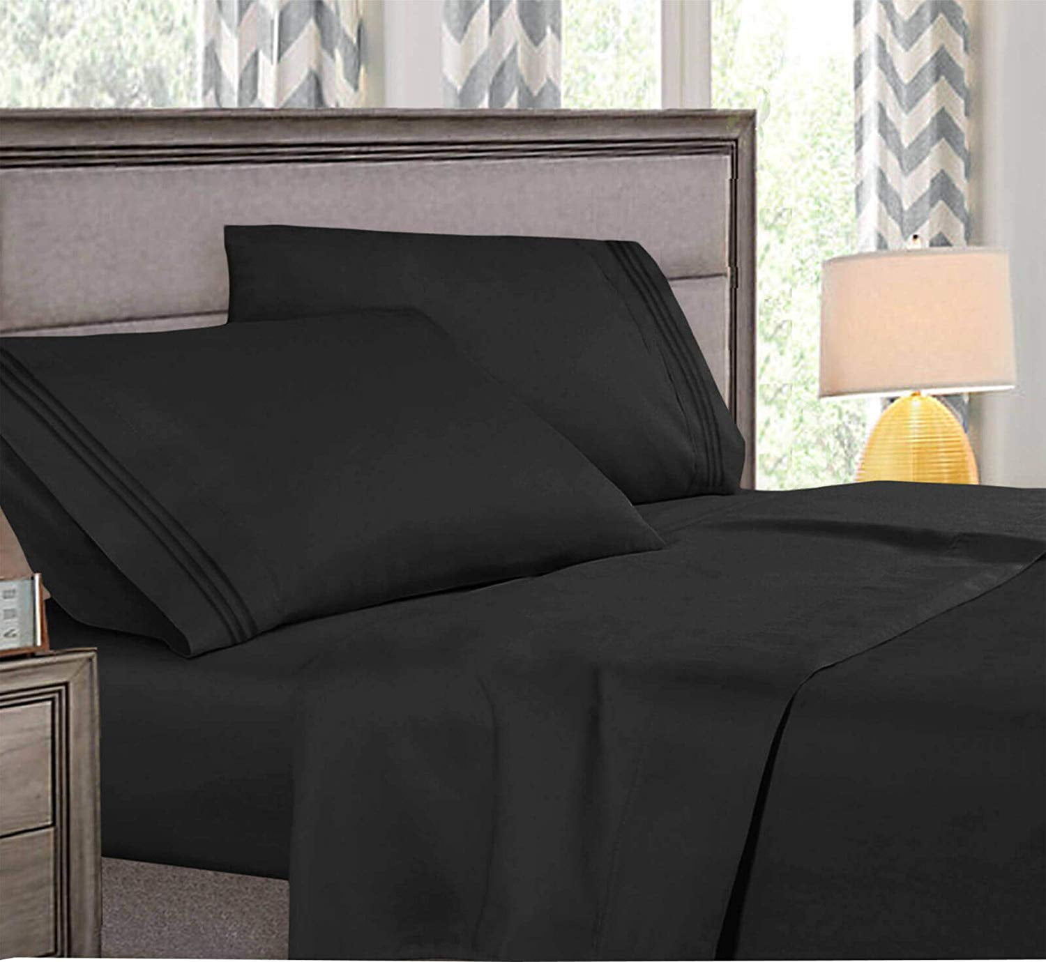 Brushed Microfiber 1800 Bedding 4 Piece Bed Sheet Set Deep Pocket Soft Cozy
