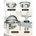 thumbnail image 4 of Bingirl Ensemble de Buffet à Plateau Roulé 6 Qt en Acier Inoxydable - Réchaud Rond pour Traiteur avec Couvercle, Support de Casserole à Eau, Porte-Carburant, 4 of 7