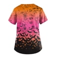 thumbnail image 3 of LINMOUA Plus Size Halloween Printed Working Uniform Tops For Women V-Neck Short Sleeve T-Shirts Workwear Tee With Pockets, 3 of 4