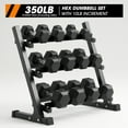 thumbnail image 6 of Mikolo Rubber Hex Dumbbell Set with Racks, Option in 350lbs, Strength Training Weight Set Home Gym, 6 of 15