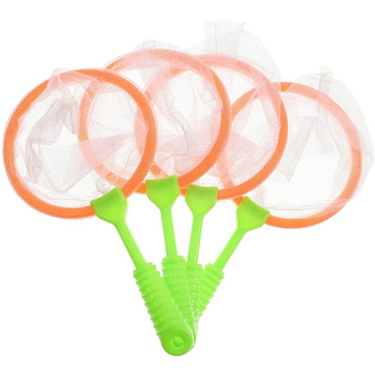 Tinksky 4pcs Children's Plastic Large Fishing Nets Durable Kids Bug Catcher Nets Insect Collecting Net Bath Toy Adventure Tool Child Park Fishing