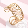 thumbnail image 5 of Europe and America Style 304 Stainless Steel Cuff Bangles for Women Hollow Golden 1-1/4 inch(3.2cm) Inner Diameter: 1-7/8 inch(4.9cm) DIY, 5 of 5