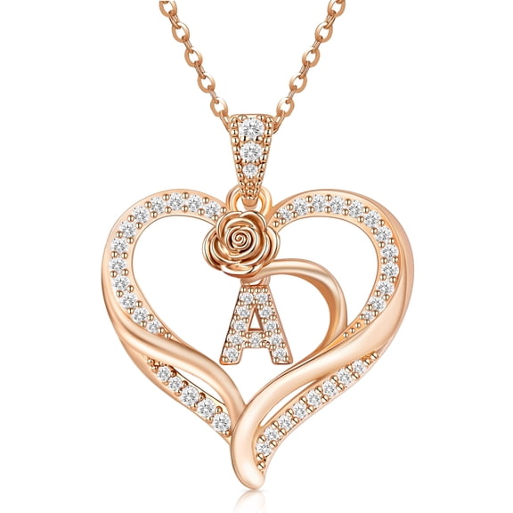 Lysro Heart Necklace for Women, Custom Initial Pendant Gift for Mom Wife Daughter