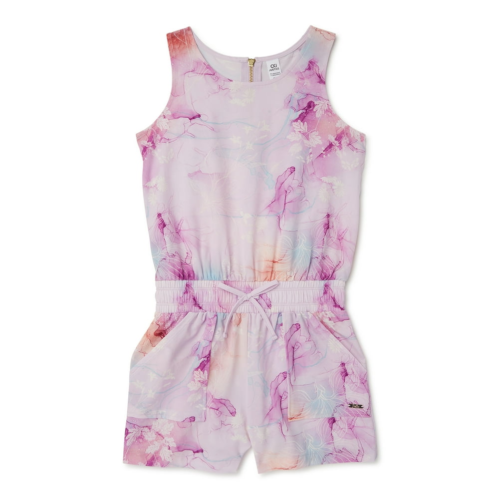Justice Justice Girls Sleeveless Tie Dye Romper, Sizes 518 Plus