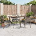 thumbnail image 1 of vidaXL 5 Piece Garden Dining Set with Cushions Grey Poly Rattan, 1 of 4
