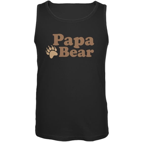 Father's Day - Papa Bear Black Adult Tank Top - Large