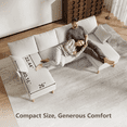 thumbnail image 6 of BedLuxury 100" U-Shape Sectional Sofa with Chaise, Chenille Modern Couch with High Legs for Living Room, Apartment, Gray, 6 of 10