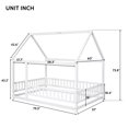 thumbnail image 3 of Full Size House Bed Frame with Full Fence Guardrails, Easy to Assemble, White, 3 of 9