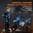 thumbnail image 6 of Kerry Yoo C11 36V Electric Dirt Bike for Kids 8-14, 350W Teen Electric Motorcycle, 16 mph, Spring Shock Absorption Suspension - Blue, 6 of 7