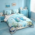 thumbnail image 2 of Erosebridal Watercolor Ocean Coral 7-Piece Twin Bedding Sets For Boys,Cute Axolotl Letter R Monogrammed Kids Bedding Comforter Set,Reversible, 2 of 7