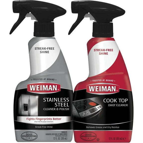 Stainless Steel Cleaner & Cooktop Daily Cleaner - 12 Ounce - Kitchen Appliance Cleaner Kit