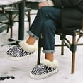 thumbnail image 6 of Psesaysky Zebra Print Slippers for Women Indoor Non-Slip, Fuzzy Slipper with Thick Sole, Winter Warm House Shoes, Cozy Gifts for Women, Size 7-8, 6 of 7