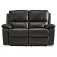 thumbnail image 3 of Lexicon Greeley Modern Leather Double Reclining Love Seat in Brown, 3 of 5