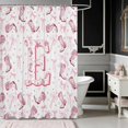 thumbnail image 2 of Erosebridal Pink Cowgirl Boot Letter Bow Shower Curtain 72Wx78L for Girls, Western Star Background Alphabet Waterproof Bath Curtain, 2 of 5