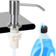 thumbnail image 1 of Dispensador de jabón para fregadero de cocina, dispensador de líquido de lavado empotrado de acero inoxidable con manguera de extensión de silicona de 1,0 m y bomba giratoria de 360° (con manguera) TUNC Sencillez, 1 of 5