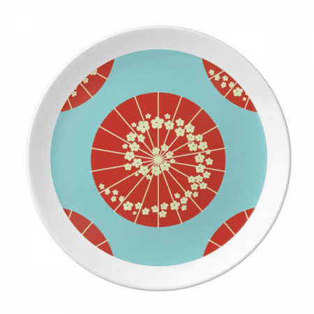 

Sakura Umbrella Flowers Pattern Japan Plate Decorative Porcelain Salver Tableware Dinner Dish