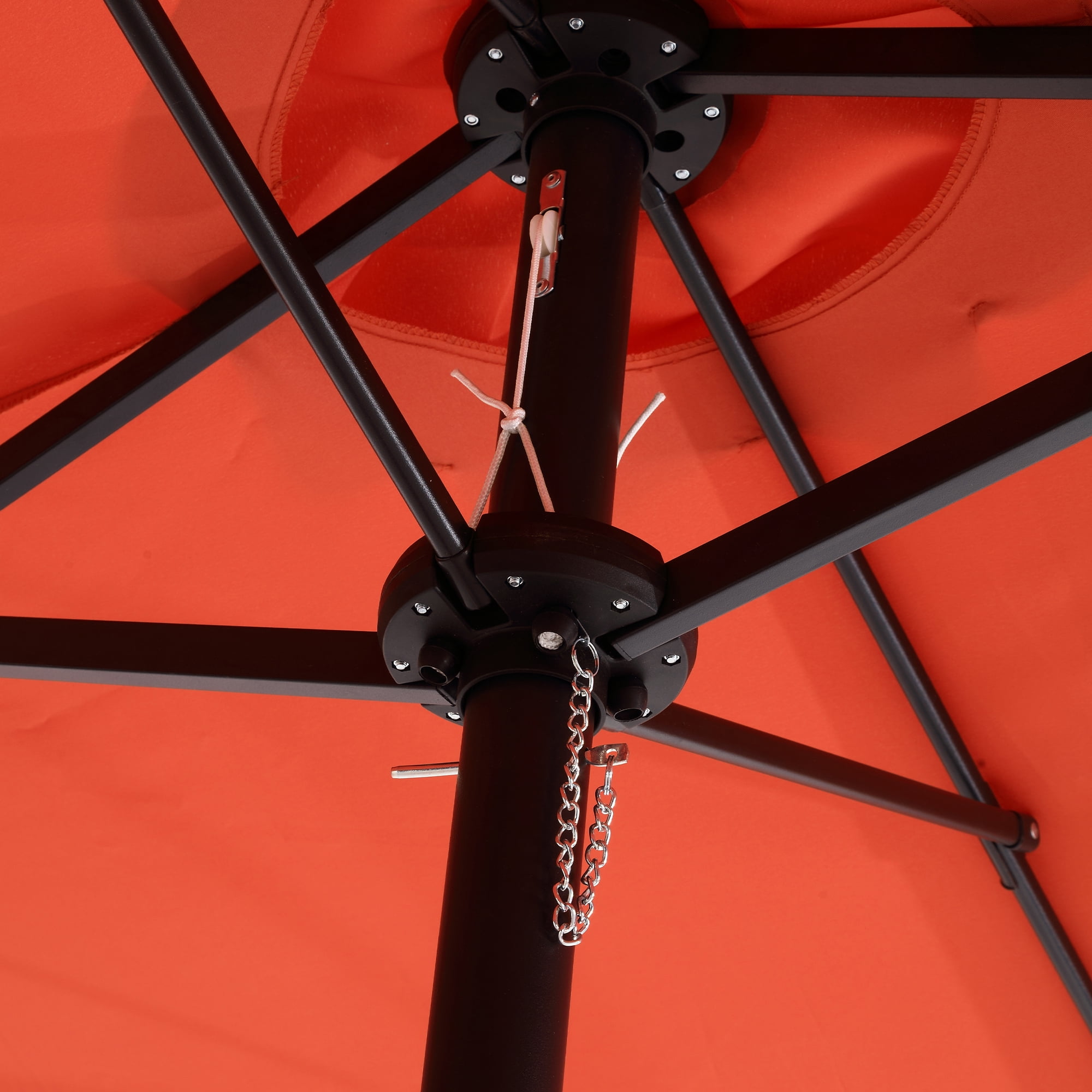 Double Sided Rectangular Outdoor Umbrella 14.8-Foot with Crank, Large Patio Umbrella for Garden and Poolside, Orange