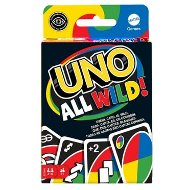 UNO All Wild Card Game for Family Night, No Matching Colors or Numbers Because All Cards Are Wild