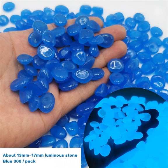 ACDANC Fish Tank Decorations, Glow In The Dark Rocks, Glow in The Dark Pebbles Luminous Stones Rocks for Garden Aquariums Decor 300PCS, Rocks Decoration, Blue