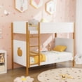 thumbnail image 2 of Costway 2-in-1 Twin Over Bunk Bed Frame with Integrated Ladder & Safety Guardrails, 2 of 10