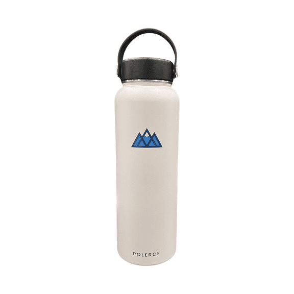 Vacuum Insulated Bottle - Stainless Steel Thermally Insulated Flask with Flex Cap - 40 fl oz - White - by Polerce