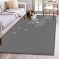 thumbnail image 3 of 4x6 Area Rugs, Grey Dandelion Non-Skid Rubber Backing Large Rectangle Rugs - Living Room Bedroom Home Office, Abstract Art Simple Floral Indoor Floor Mat Carpets Washable Rug, 3 of 9