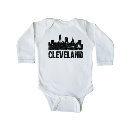 

Inktastic Cleveland Skyline Grunge Gift Baby Boy or Baby Girl Long Sleeve Bodysuit
