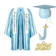 thumbnail image 1 of Odeerbi 1-10 Años Niños Niñas Vestido de Graduación Conjunto Color Sólido Vestido de Manga Larga Con Estoro, Gorra Y Bornilla Traje de 3 Piezas, 1 of 5