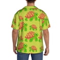 thumbnail image 3 of Gukieu Cartoon Turtles 1 Print Men's Short-sleeved Shirts, Button-down Pocket Shirts, T-shirts, Beach Vacation Travel Summer Clothing-3X-Large, 3 of 5