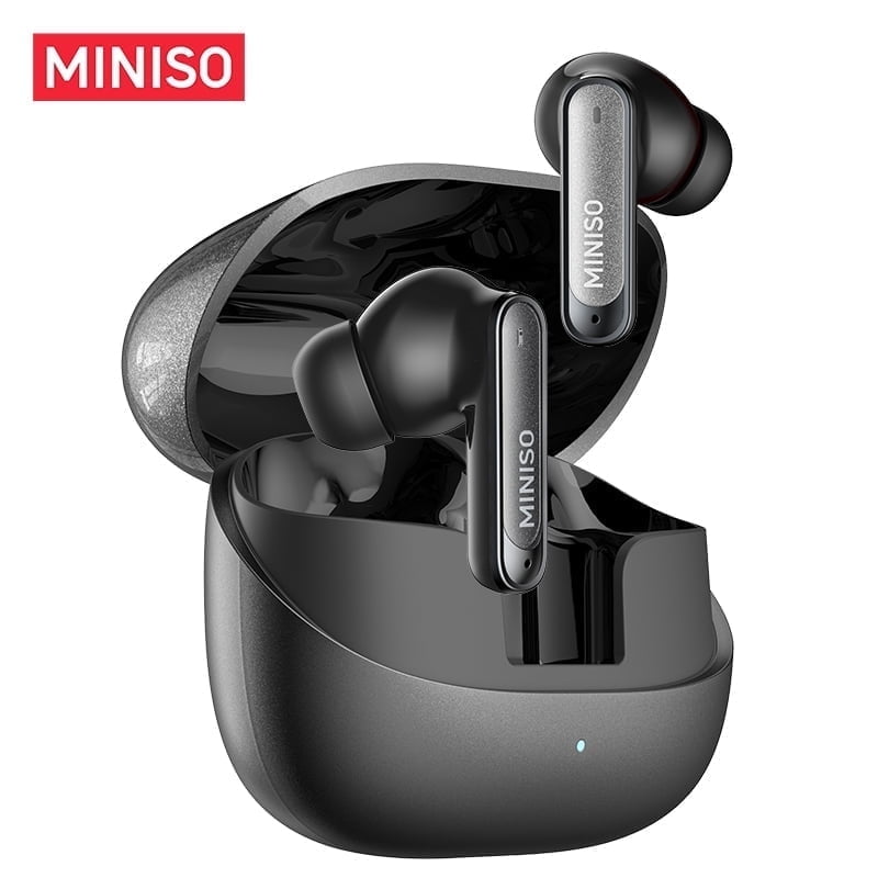 MINISO MS106 Wireless Bluetooth 6.0 In-Ear Earbuds, AI Translator, Noise-Cancelling Headphones, 130+ Languages, 28H,Black + Earbud Case