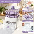 thumbnail image 4 of 50 Cube Double Deck Portable Ice Maker with Insulated Bag, Easy Press Lid Silicone Trays, Produces 50 Square Ice Stores Over 150 Cubes for Whiskey, Cocktails and Drinks, 4 of 6