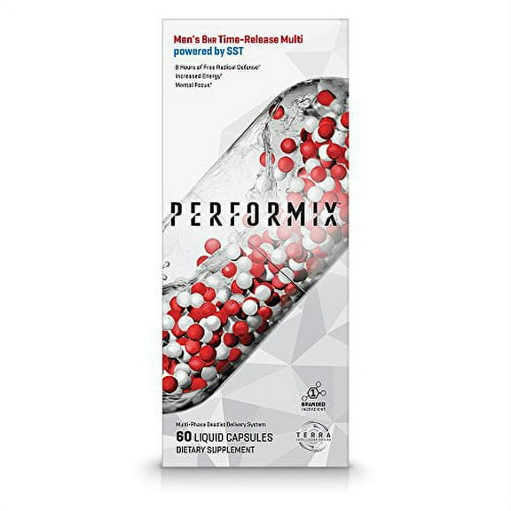 PERFORMIX Men's 8HR Time-Release Multi Powered by SST, Performance Multivitamin with SST, Free Radical Defense, Energy, Mental Focus- 60 Capsules