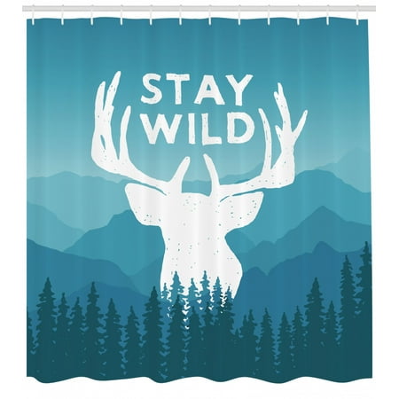 Adventure Shower Curtain Wilderness Themed Stay Wild Quote With
