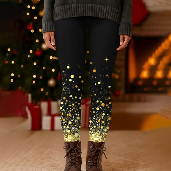 Gamivast Christmas Workout Leggings for Women Plus Size Holiday High Waisted Graphic Leggings Soft Comfy Compression Pants Smoothing Full Length Stretchy Funny Xmas Pant