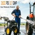 thumbnail image 2 of Heavy-Duty Gas Pressure Washer, 3600Psi at 2.7Gpm Power Washer,Portable, 30feet Pressure Hose,Industrial Style,Axial Cam Pump, for Siding, Driveway, House, Car, RV, Paint Preparation etc, 2 of 9