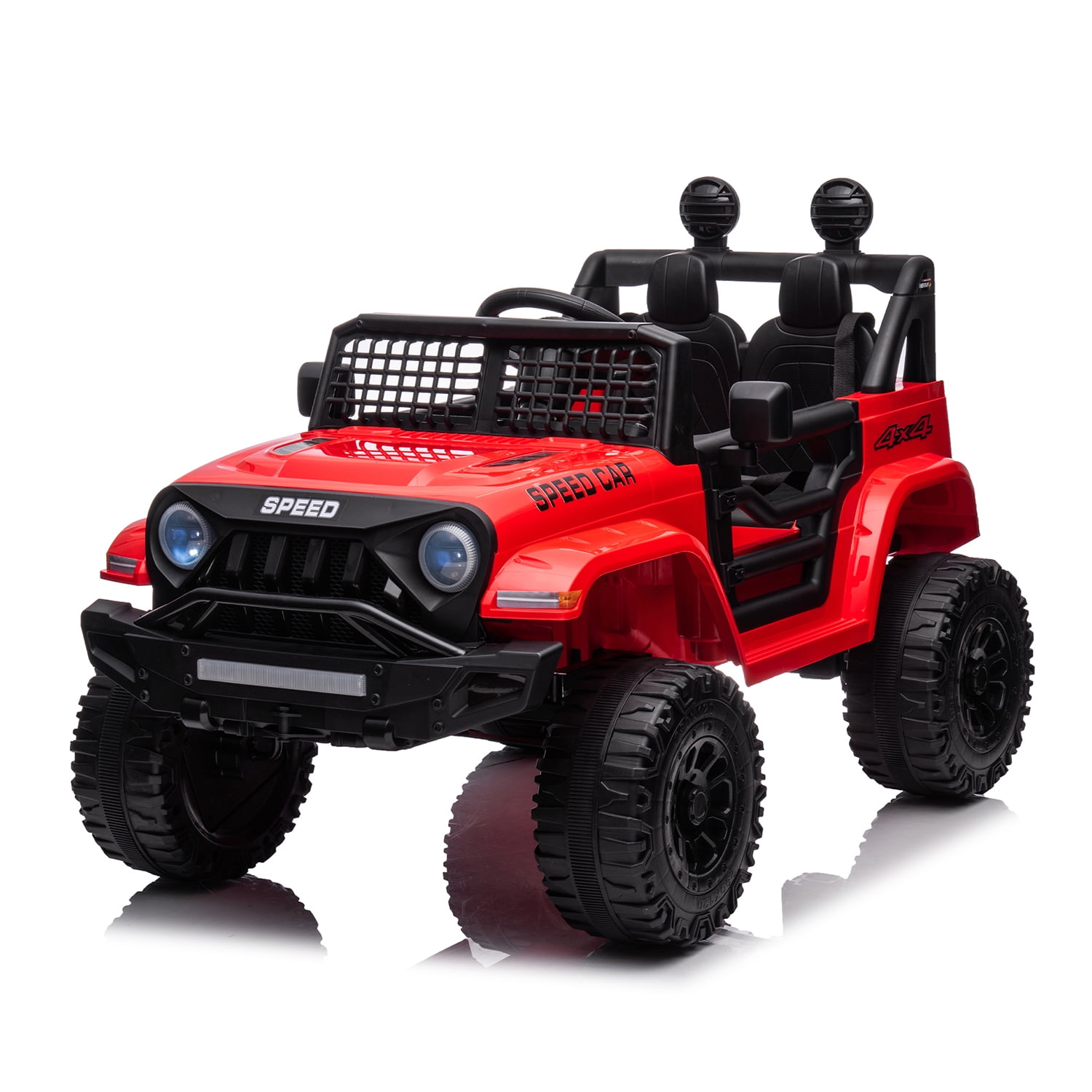 CIPACHO 12V Powered Ride On Truck Car for Kid, Electric Toy Car with 2.4G Parents Remote Control, USB, MP3, Bluetooth, LED Light, Red