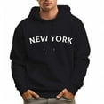 thumbnail image 4 of Men's 100% Cotton New York Letters Hoodie 330g Heavy Pocket Hood, 4 of 16