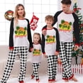 thumbnail image 2 of Pijamas familiares navideños a juego, conjuntos de pijamas a cuadros blancos y negros, árboles de coco, Navidad en julio, 2 of 4