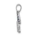 thumbnail image 2 of 14k White Gold Diamond and Sapphire Double Heart Pendant PM5289, 2 of 4