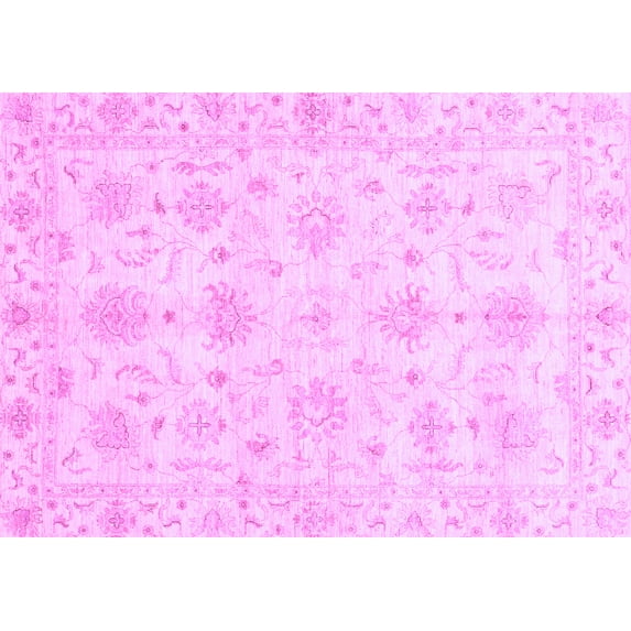 Ahgly Company Indoor Rectangle Oriental Purple Modern Area Rugs, 8' x 10'