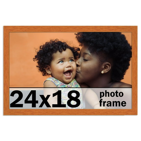 24x18 Frame Honey Pecan Brown Picture Frame - Modern Photo Frame Includes UV Acrylic Shatter Guard