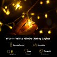 thumbnail image 6 of 7M 50-Light Solar Pentagram & Bubble Ball String Lights - Warm Tone, Dark Green Cable, 6.8x6.8cm Panel, 6 of 6