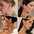 thumbnail image 3 of Juego de pendientes de aro dorados de 17 mm para mujer, 12 pares de 30 mm, 40 mm, 50 mm, 3 of 9