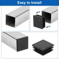 thumbnail image 4 of Uxcell 5/8" (16mm) Square Tubing End Caps, 50 Pcs Plastic Hole Plugs Insert End Cap for Metal Tubing, Black, 4 of 7