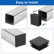 thumbnail image 4 of Tapones de Extremo de Tubo Cuadrado Uxcell de 4" (100mm), 8 Pcs Tapones de Agujero de Plástico para Tubos Metálicos, Negros, 4 of 7