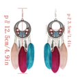 thumbnail image 2 of de Las Mujeres Hechas a La Cuelga Los Pendientes Marrones Cuelga La Joyería de oreja , # 1 Muliti-Color Yinane Pendiente borla de Bohemia, 2 of 6