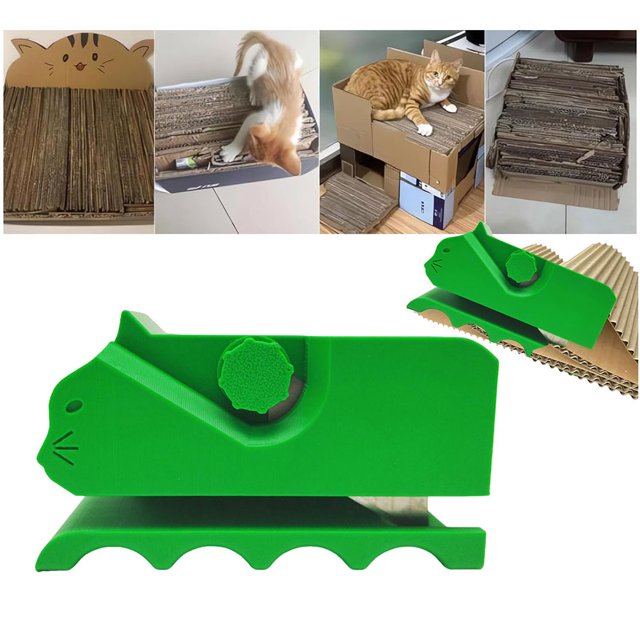 Cortero Cartón Handheld Cartoon 3D Printing Cardboard Stripper Creative Cutter Herramienta para Rasguños Gatos